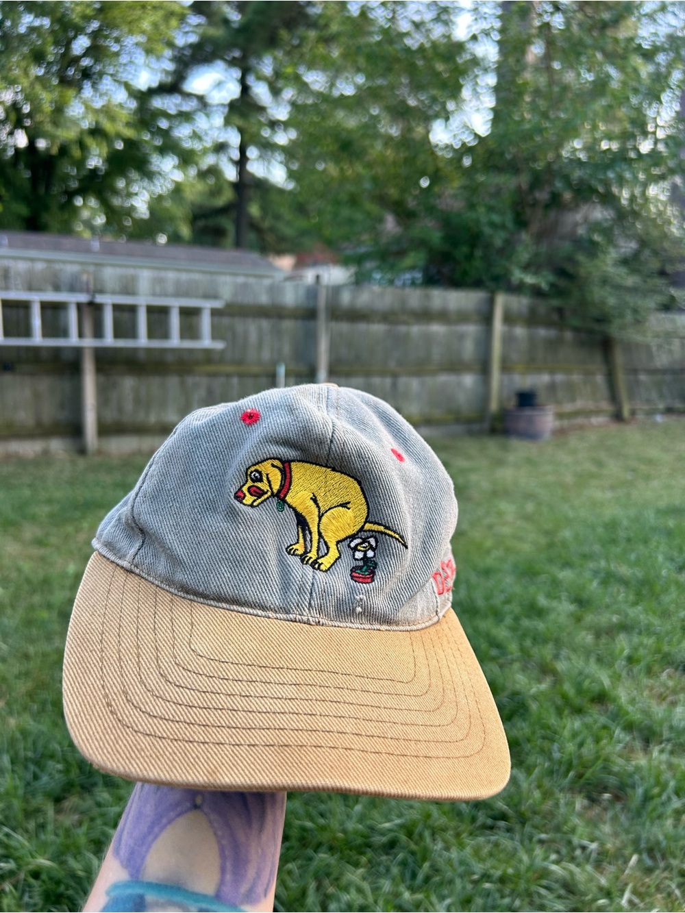 Rare vintage 90s dog pile skater hat streetwear‎ graffiti embroidered cap